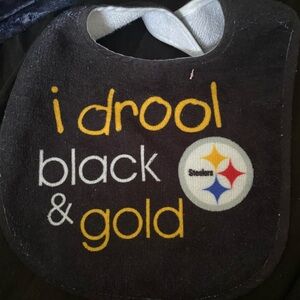 Black and Gold Steelers Baby Bib